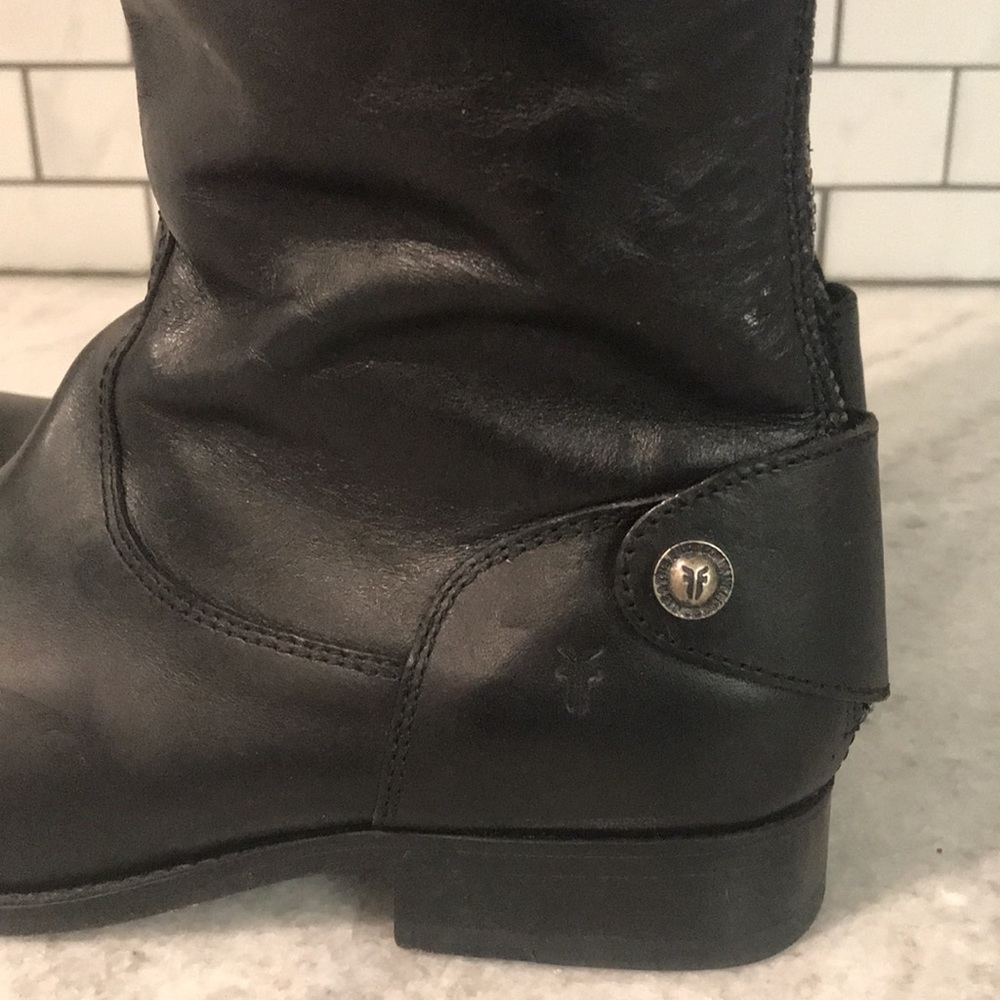 Woman’s Frye Black Riding Boots Leather Size 6 Very Good Condition - Picture 3 of 11